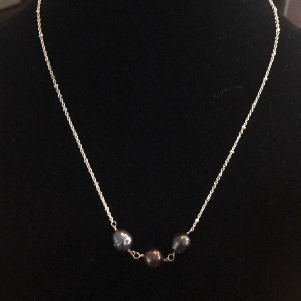 Triple freshwater pearl necklace